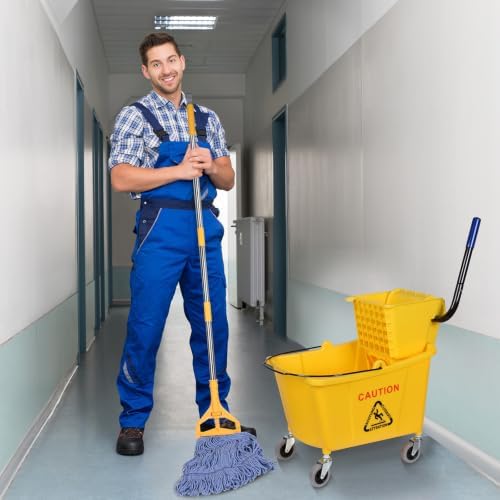 Side-Press Wringer Commercial Mop Bucket on Wheels - Image 2