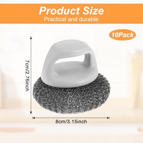 10pcs Stainless Steel Scrubbing Pads - Image 2