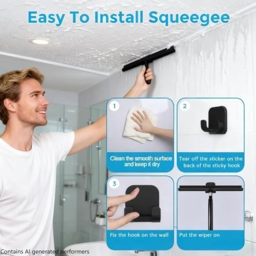 Black Telescopic Shower Squeegee - Image 5