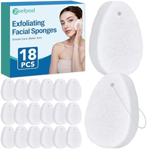 Exfoliating Facial Sponge, 18 Pack Tear Drop Face Scrubber by Unknown