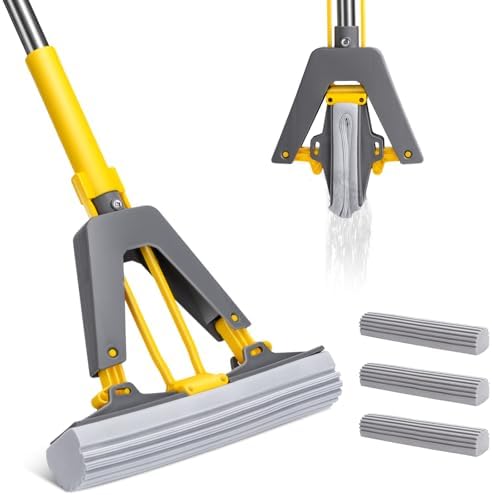Masthome Sponge Mops for Floor Cleaning, Suitable for Tile Marble Laminate by Masthome