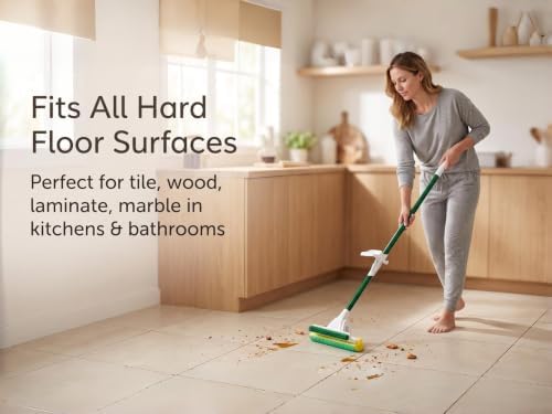 Sponge Mop with Scrub Brush, Roller Wringer, Floor Cleaning Mop - Image 2