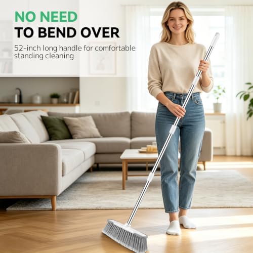 SetSail Indoor Soft Bristle Broom，52'' Long Handle House Broom - Image 3