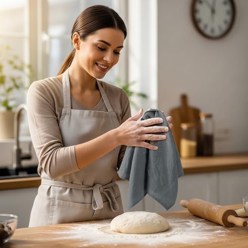 Utopia Kitchen Light Grey Flour Sack Towels 100% Cotton - Image 2