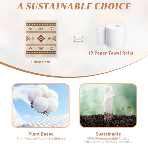 Swedish Dishcloths for Kitchen, 4 Pack, Reusable Paper Towels - Image 3