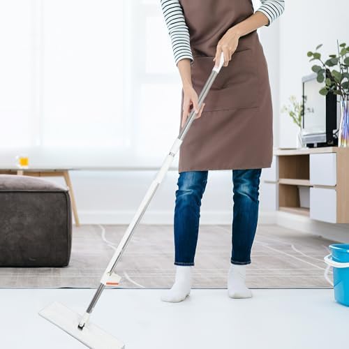 Microfiber Flat Mop with 2 Reusable Pads, 50 Inch Adjustable Self Wringing - Image 5