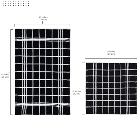 Encasa XO Kitchen Towels, Absorbent Cotton Cloths 12"x12" - Image 4