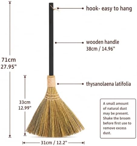 Natural Whisk Sweeping Black Handle Broom - Image 2