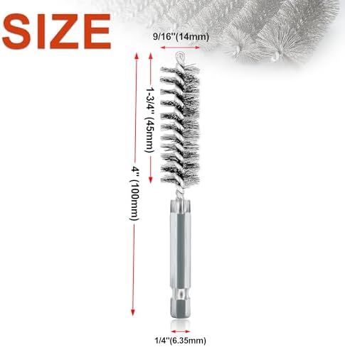 5Pcs 9/16" Stainless Steel Wire Bore Brush - Image 2