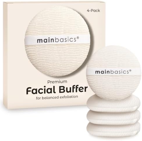 MainBasics Face Scrubber Exfoliator Pads 4-Pack, Exfoliating Sponge by MainBasics