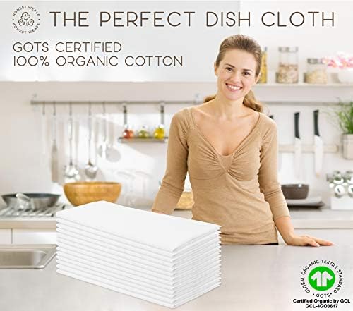 HONEST WEAVE GOTS Certified 100% Organic Flour Sack Cotton Kitchen Hand and - Image 3
