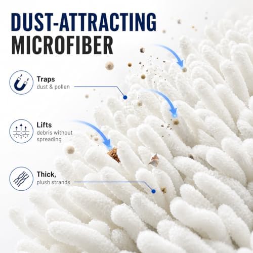 HI-TECH Industries Microfiber Jumbo Duster MFJD-1 – 27" Scratch-Free Car Duster - Image 2