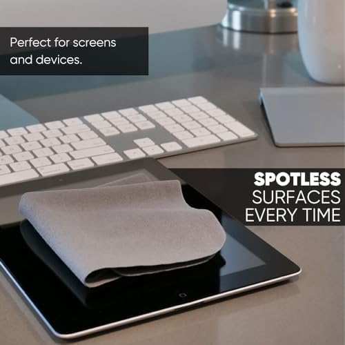 Premium Screen Cleaning Cloth by Microfiber Wholesale | Gray | 10”x10” | 10pk | - Image 4