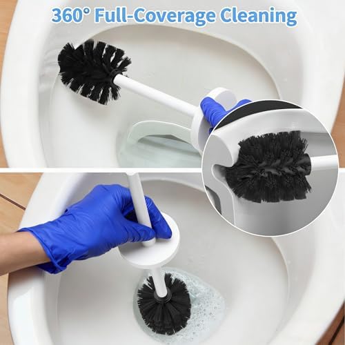 Stainless Steel Toilet Brush and Holder Set Brushed Silver Heavy Duty Toilet - Image 4