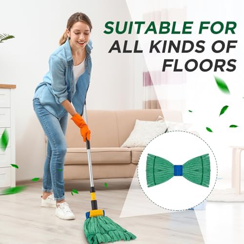 Hushee 6 Pcs Large Microfiber Tube Mop Heads 18 Oz Looped End - Image 4