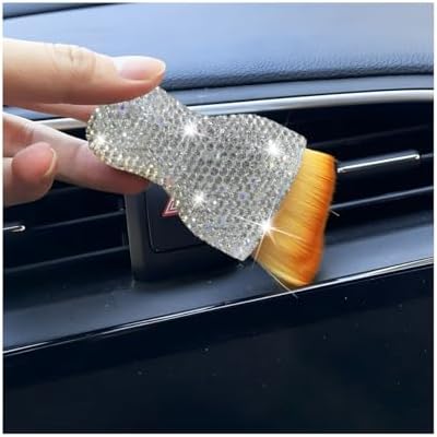 Bling Car Detailing Brush, Rhinestones Handle Soft Bristles Vehicle Interior by Unknown