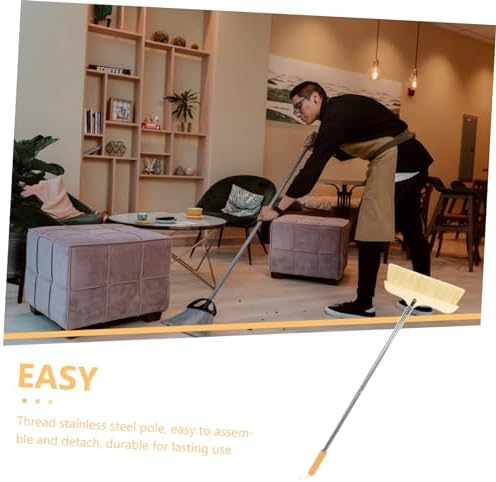 Indoor Broom with Soft Bristles and Stainless Steel Handle - Image 4