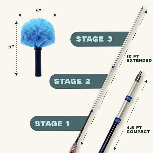 EVERSPROUT 5-to-12 Foot Cobweb Duster & Pole Combo, Extendable to 20 Ft - Image 6