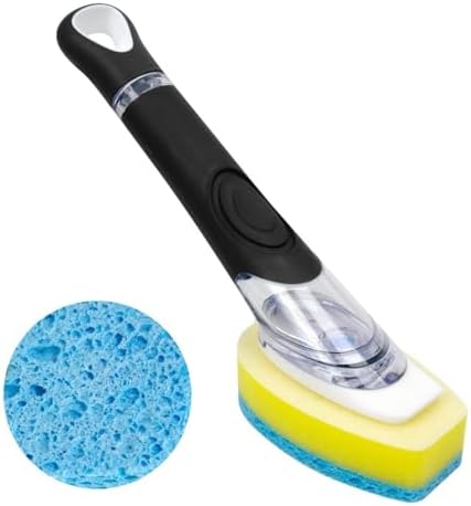 CELOX Dish Sponge with Handle for Pot Pan Sink Cleaning, Soap Dispensing Dish by CELOX