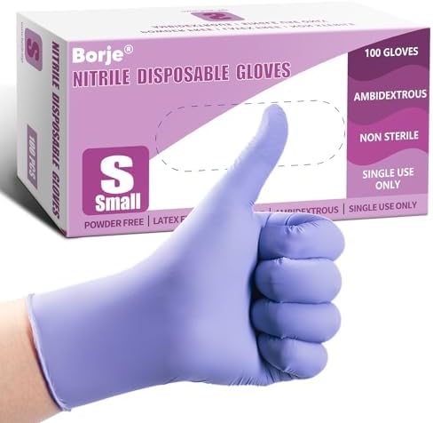 Borje Nitrile Exam Gloves Small, Iris Blue by Borje