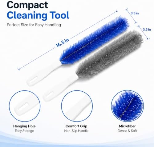 2PCS Fan Cleaning Brush Bendable Microfiber Duster Cleaner Window Head Reusable - Image 4