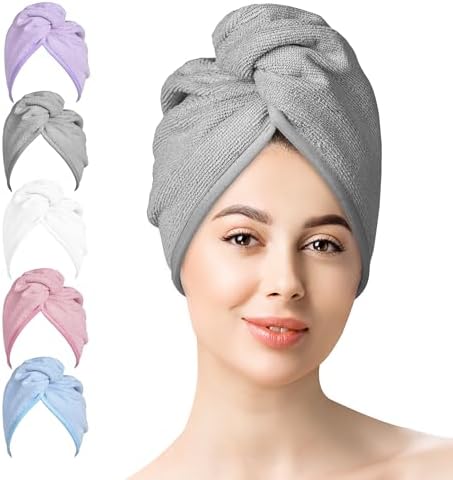 Microfiber Hair Towel Hair Wrap: 2 Pcs 10X26 Hair Dryer Women by YoulerTex