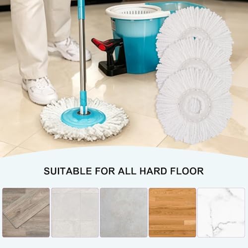 Spin Mop Replacement Heads, 6.3 Inch Microfiber Mop Refills Compatible - Image 6