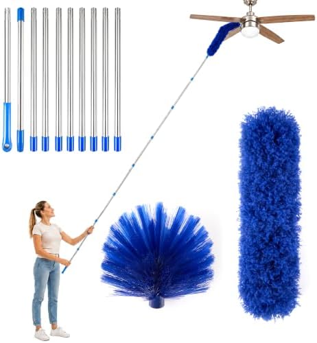 Cobweb Duster with 2-14 ft Extension Pole, Spider Web Brush, Microfiber Feather by Unknown