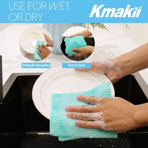 KMAKII Reusable Kitchen Cleaning Cloths, 80 Pack, 11.8 x 21 Inches - Image 6