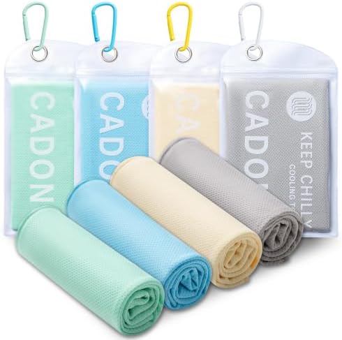 4 Pack Cooling Towel, Soft Breathable Chilly Towel, Ice Towel by CADONO