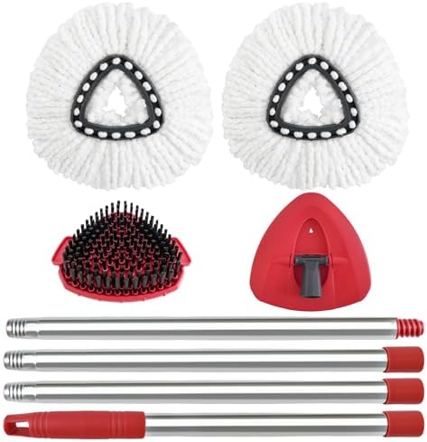 Mop Heads Replacements, Mop Handle, Scrub Brush, Base by CleanEasyLiveBreezy