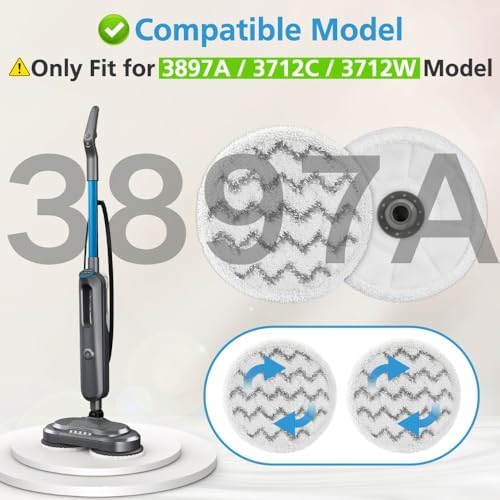 3897A 3712 Pads for Bissell SpinWave SmartSteam Scrubbing Steam Mop, 6 Pack - Image 2