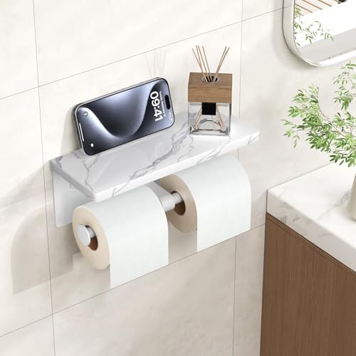 FORIOUS Double Marble Toilet Paper Holder - Image 2