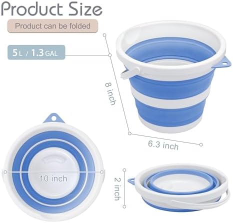 Small Collapsible Bucket 1.3 Gal/5L, Space-Efficient, Portable Foldable Water - Image 2
