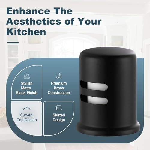 Dishwasher Air Gap Cover for Kitchen, Solid Brass Air Gap Cap - Image 2