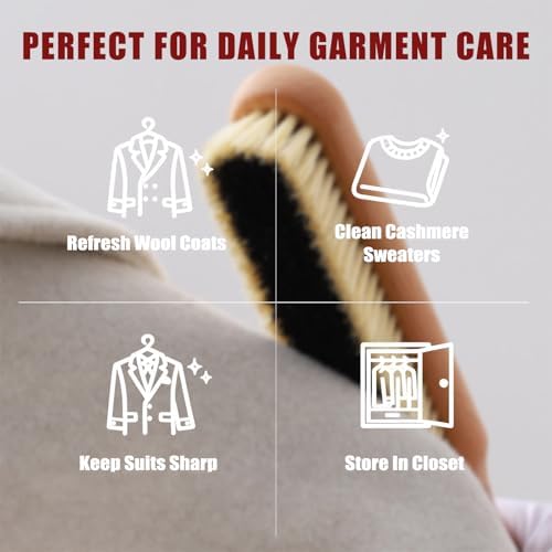 Lint Brushes for Clothes, 100% Natural Boar Bristle Clothes Brush for Cashmere - Image 6