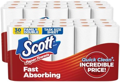 Scott Paper Towels, Task Size, 30 Family Double Rolls, 119 Sheets Per Roll by Scott%C2%AE