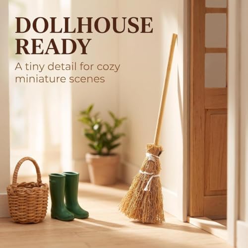5Pcs Mini Brooms, Witch Straw Brooms, Doll House Dollhouse Accessories Props - Image 6