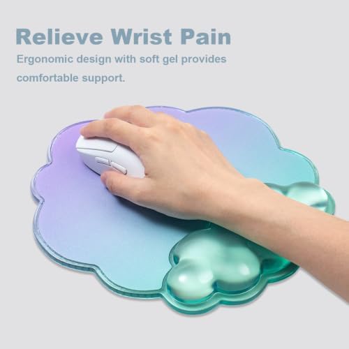 2 Pcs Cloud Keyboard Wrist Rest and Gel Mouse Pad - Image 6