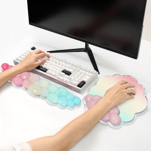 Pastel Cloud Wrist Rest and Gel Mouse Pad Support - Image 3