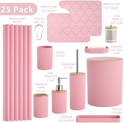 Pink Bathroom Accessories Set - Image 2