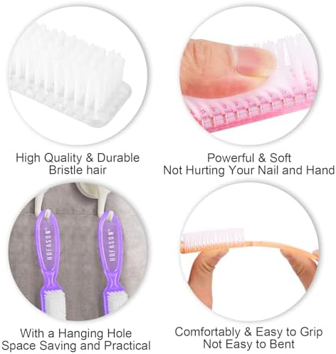 HOFASON 6 Pack Nail Brush for Cleaning Fingernails, Nail Brush Handle Grip - Image 5