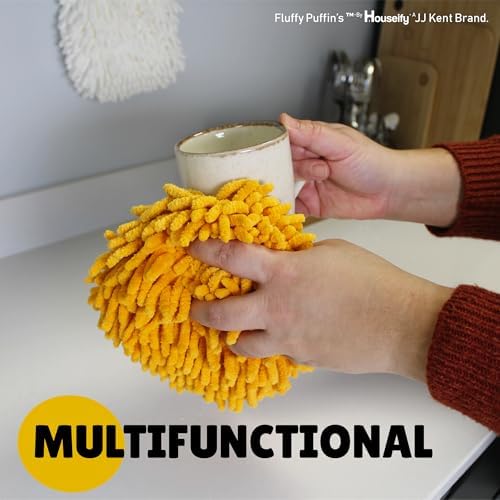 JJ KENT Fluffy Puffins Microfiber Puff Hand Towels & Hooks, 3 Pack - Image 4