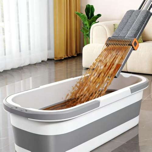 Flat Mop & Bucket Set with 6 Reusable Pads - Image 3