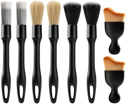 8PCS Car Detailing Brush Set, Ultra Soft Boars Hair Car Interior Detailing by Unknown