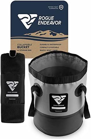Rogue Endeavor Heavy Duty Collapsible Bucket 3 Gallon, Mesh Bag, Beach and Salt by RogueEndeavor
