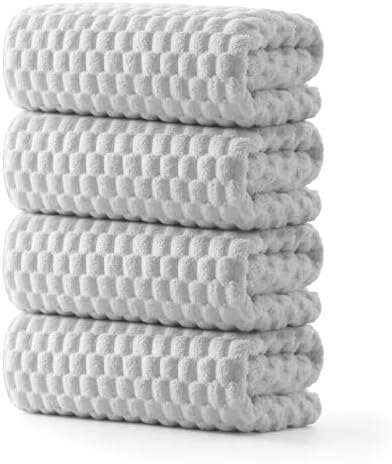 REDKISS 4 Pack Gray Microfiber Bath Towels by REDKISSOnline