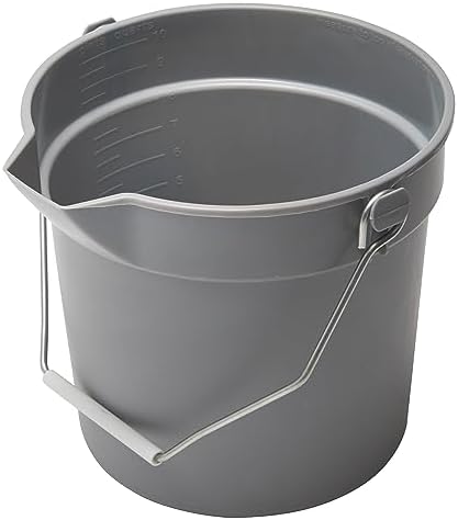 Winco 10 qt Gray Heavy-Duty Plastic Bucket/Utility Pail - Image 2