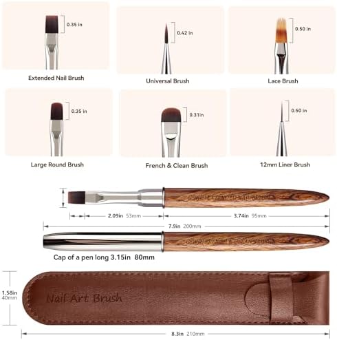 Nail Brush Large Flat with Wooden Handle & Storage Pouch - Image 5