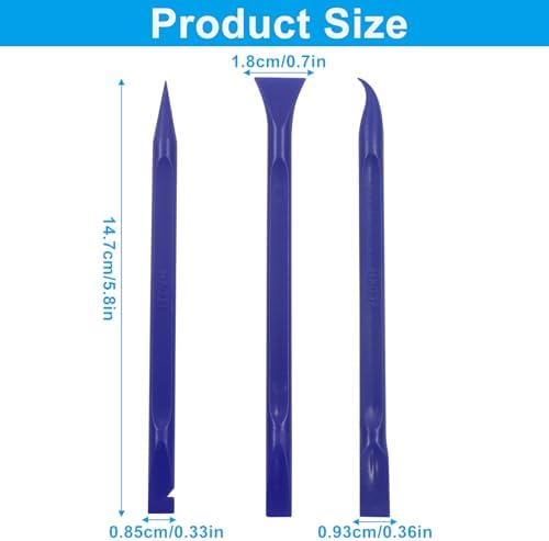 6Pcs Non-Scratch Plastic Scraper Tools, Light Blue+Dark Blue - Image 3